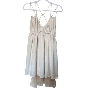 Paper Crane Devila‎ Sleeveless Dress Women's M Ivory Lace Boho Minimalist Fairy